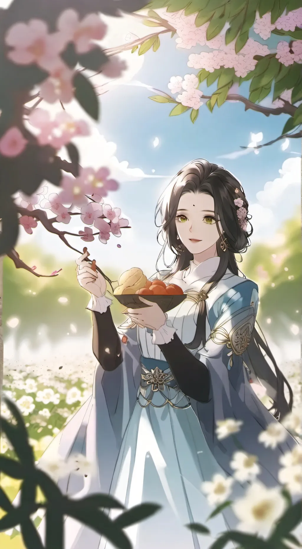 ai character: moonlight background