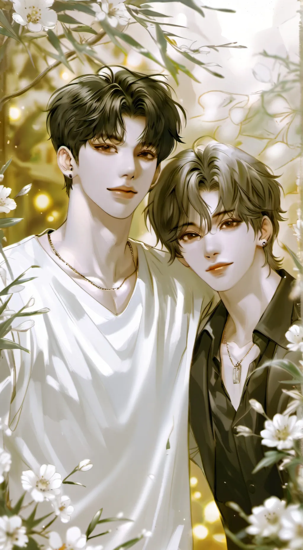 ai character: hyunjin y Félix. background