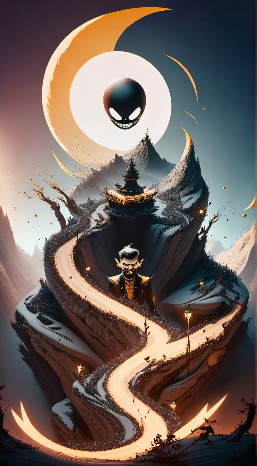 ai character: BATIM rain storm?? background