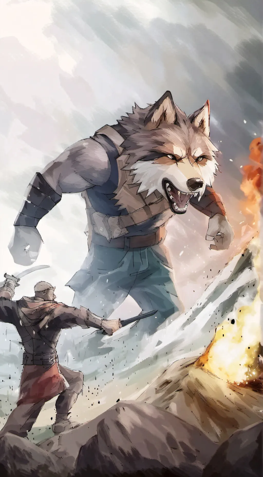 ai character: humans vs furries background