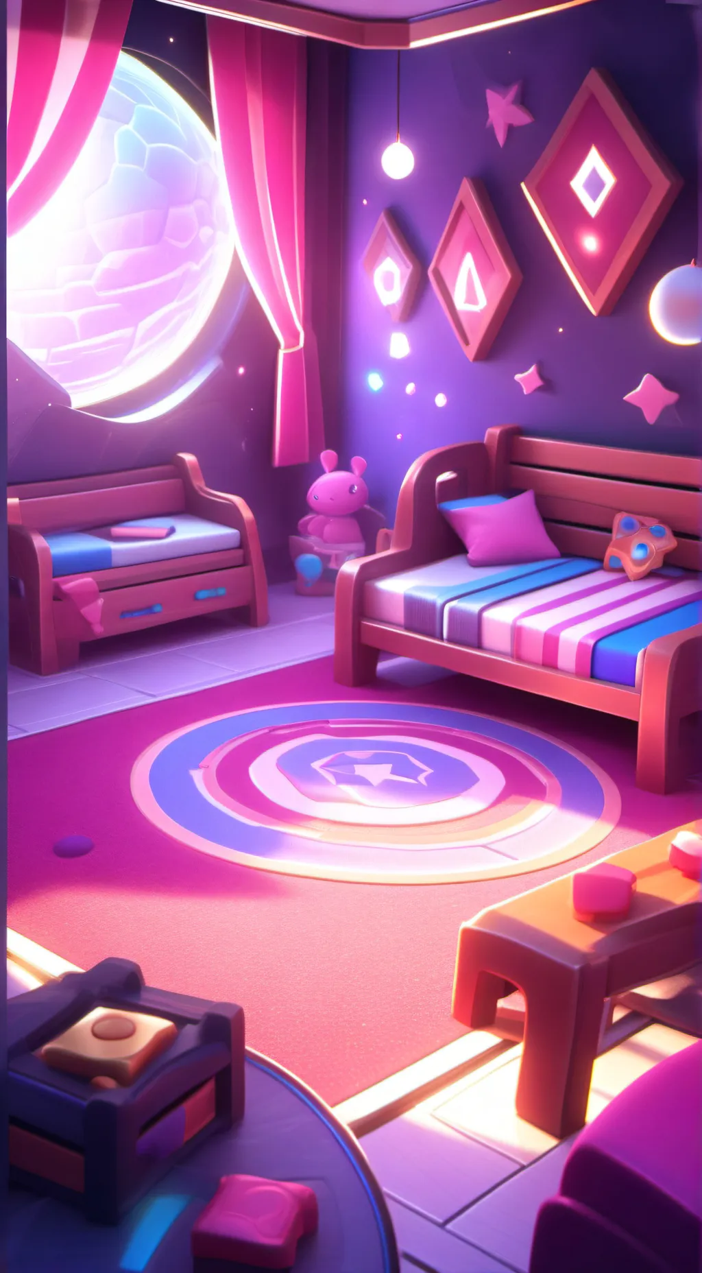 ai character: Smiling critters  background