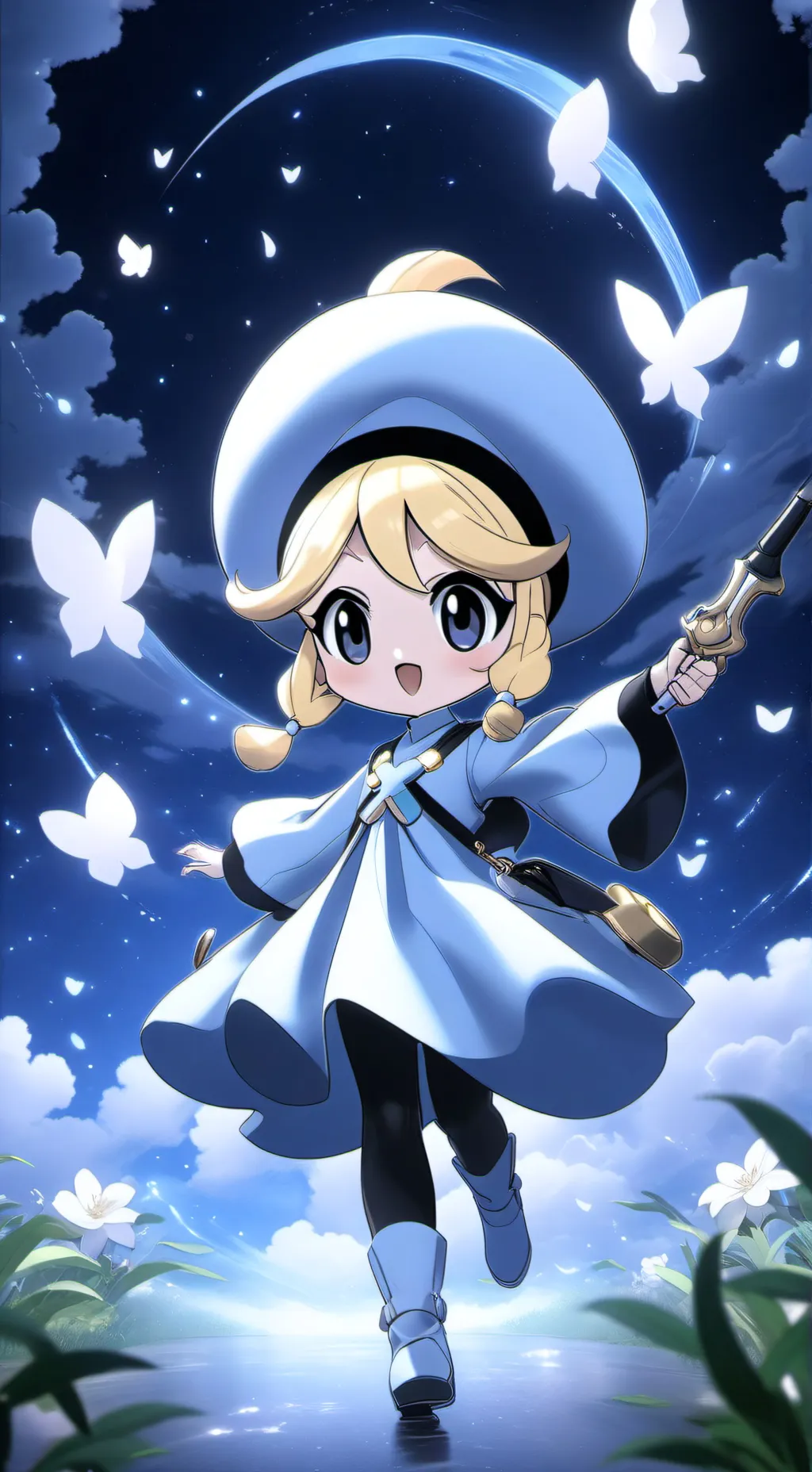 ai character: burbuja 🩵🫧 background