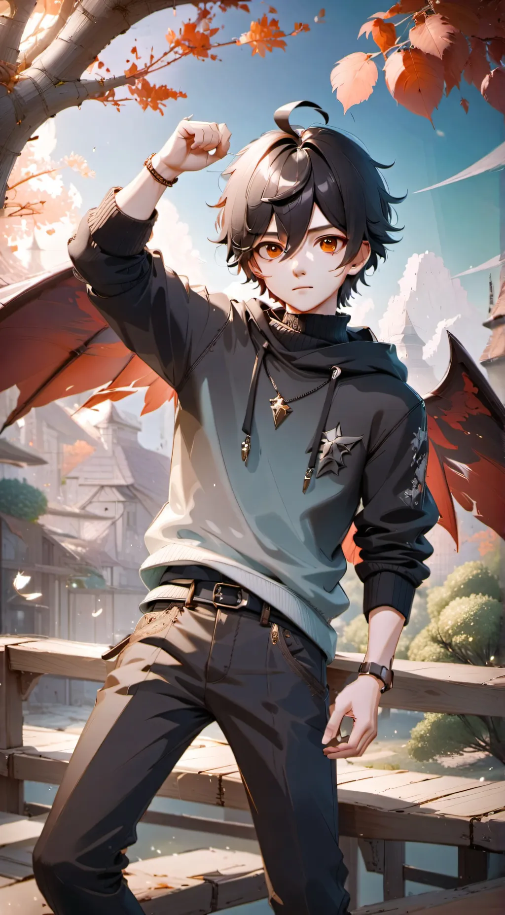 ai character: Dream prince/storm background