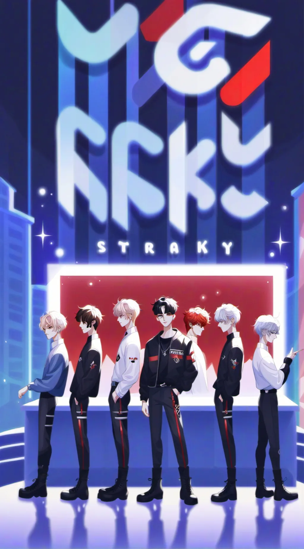 ai character: STRAY KIDS┆✦┆ background