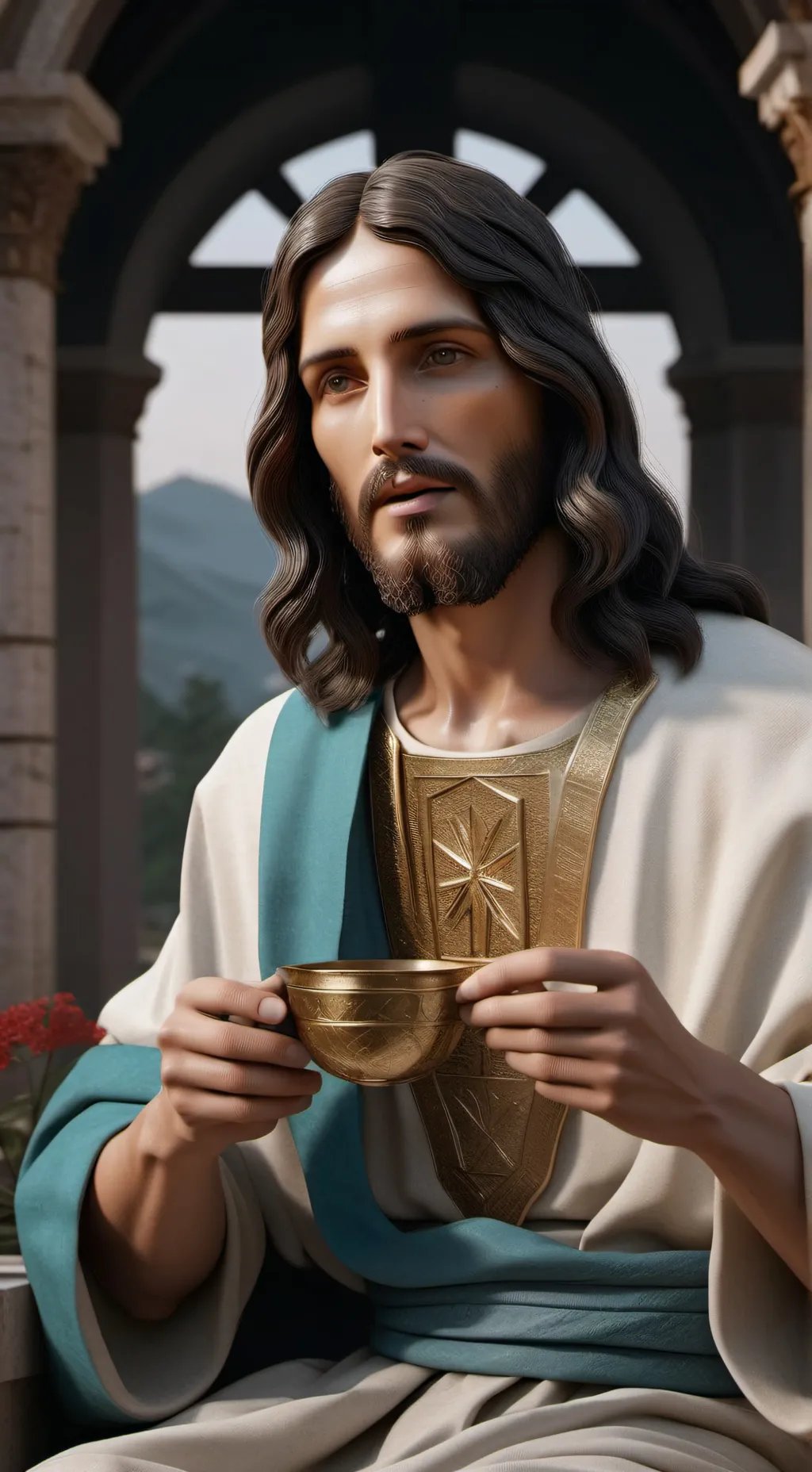 ai character: Jesus Christ 👑 background