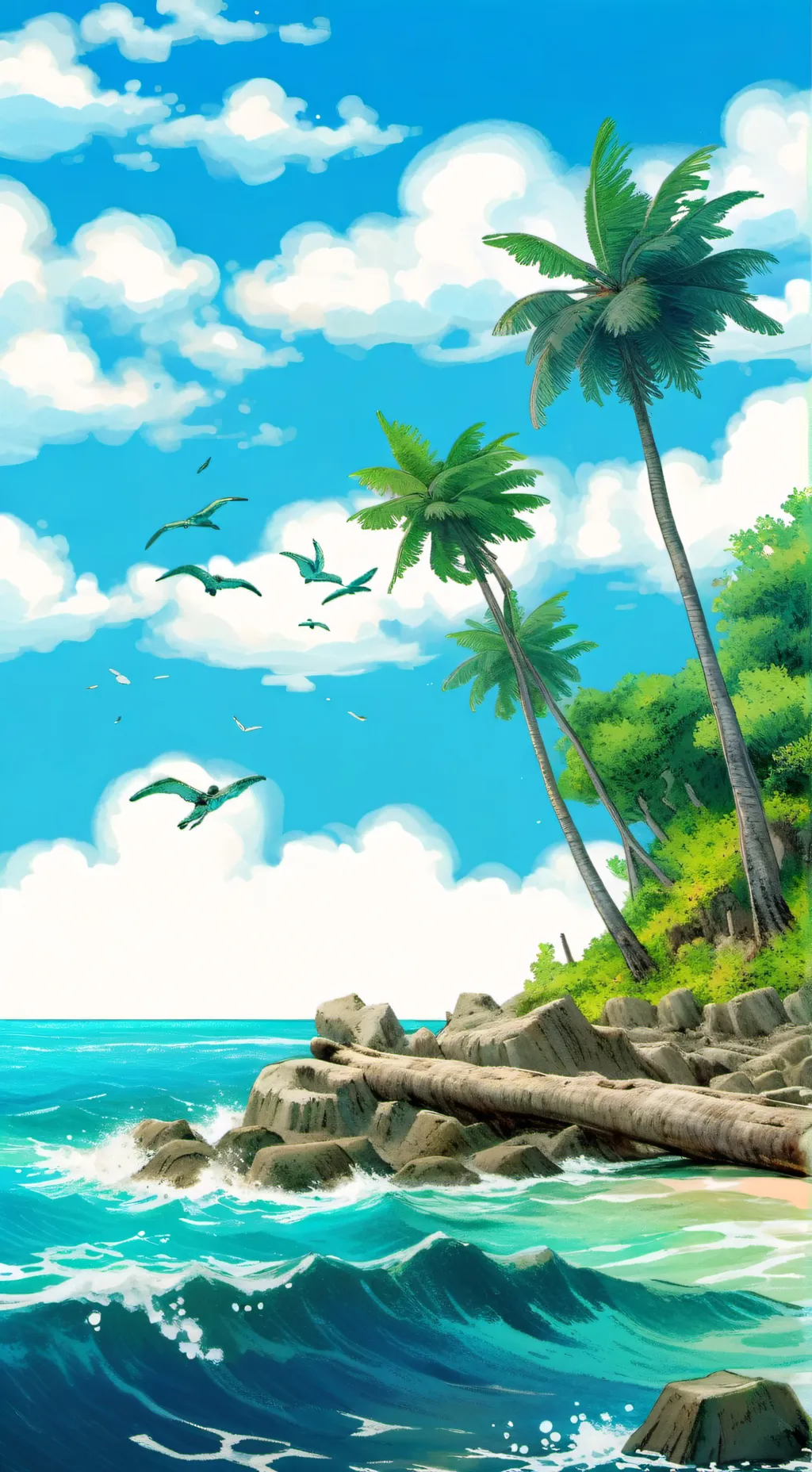 ai character: hybrid island  background