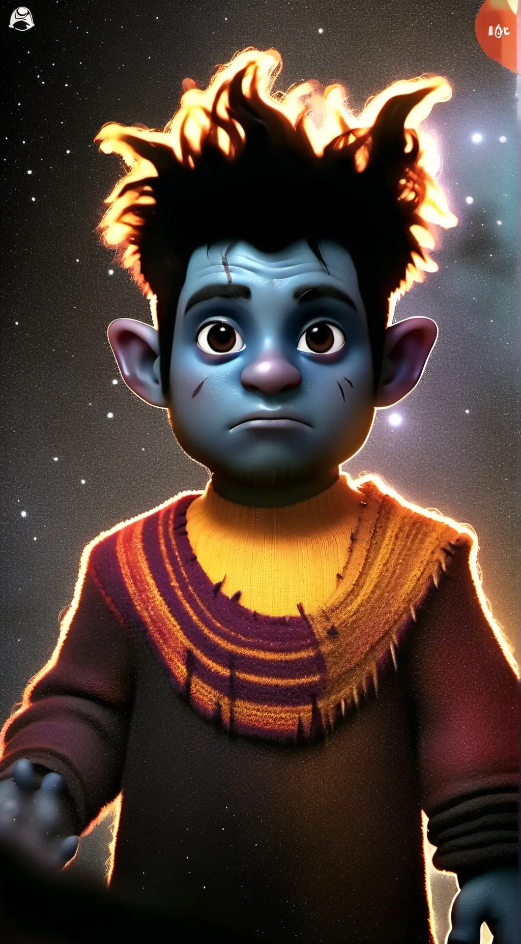 ai character: Gc story GO head t background