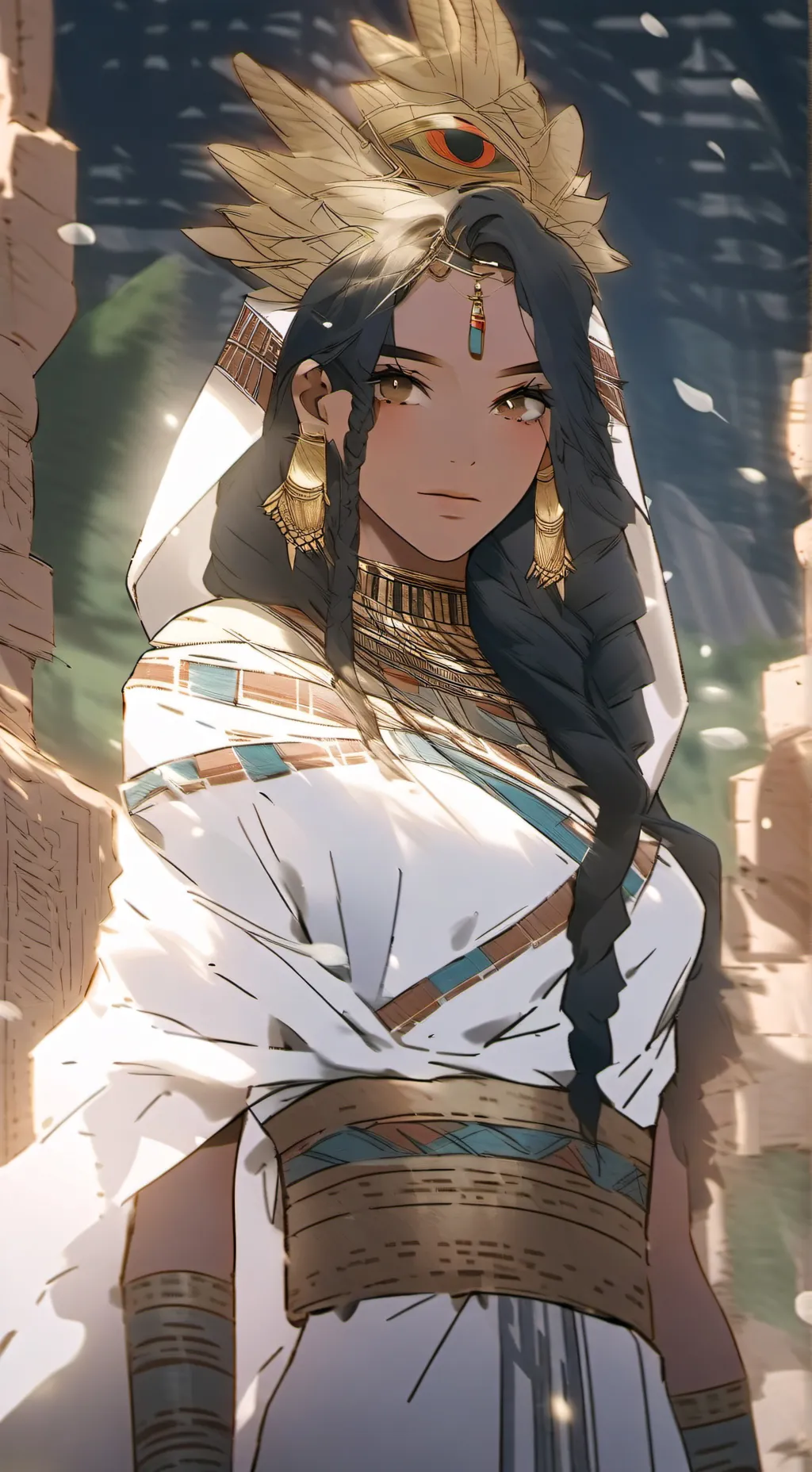 ai character: Queen Nubia background