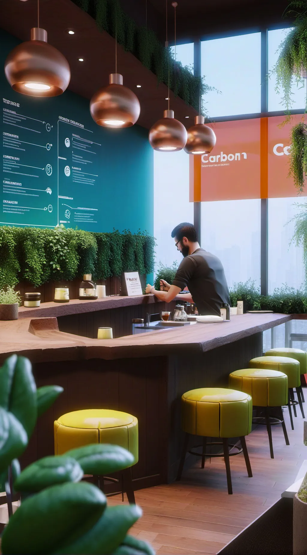 ai character: Café Empire! background