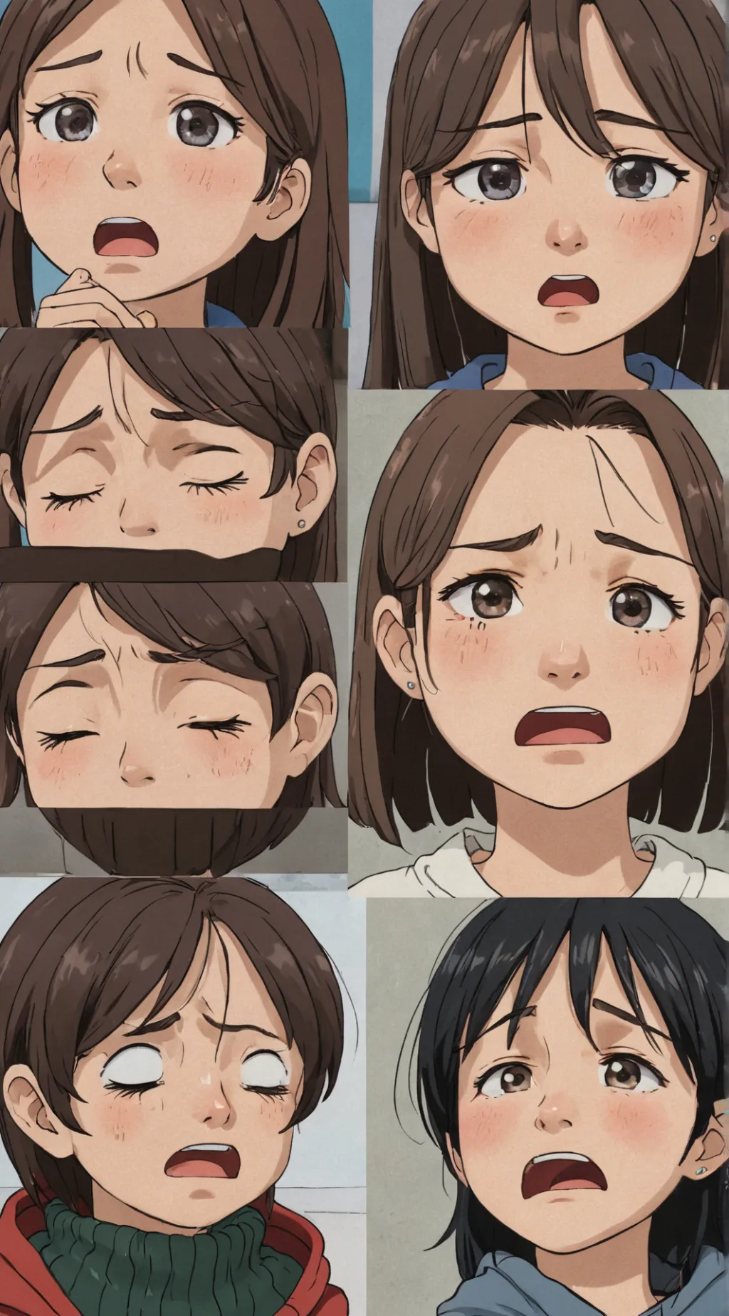 ai character: female crying background