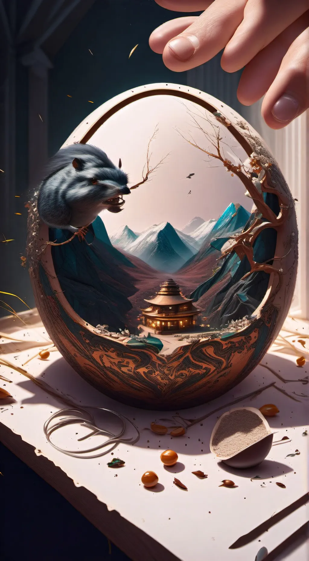 ai character: egg background