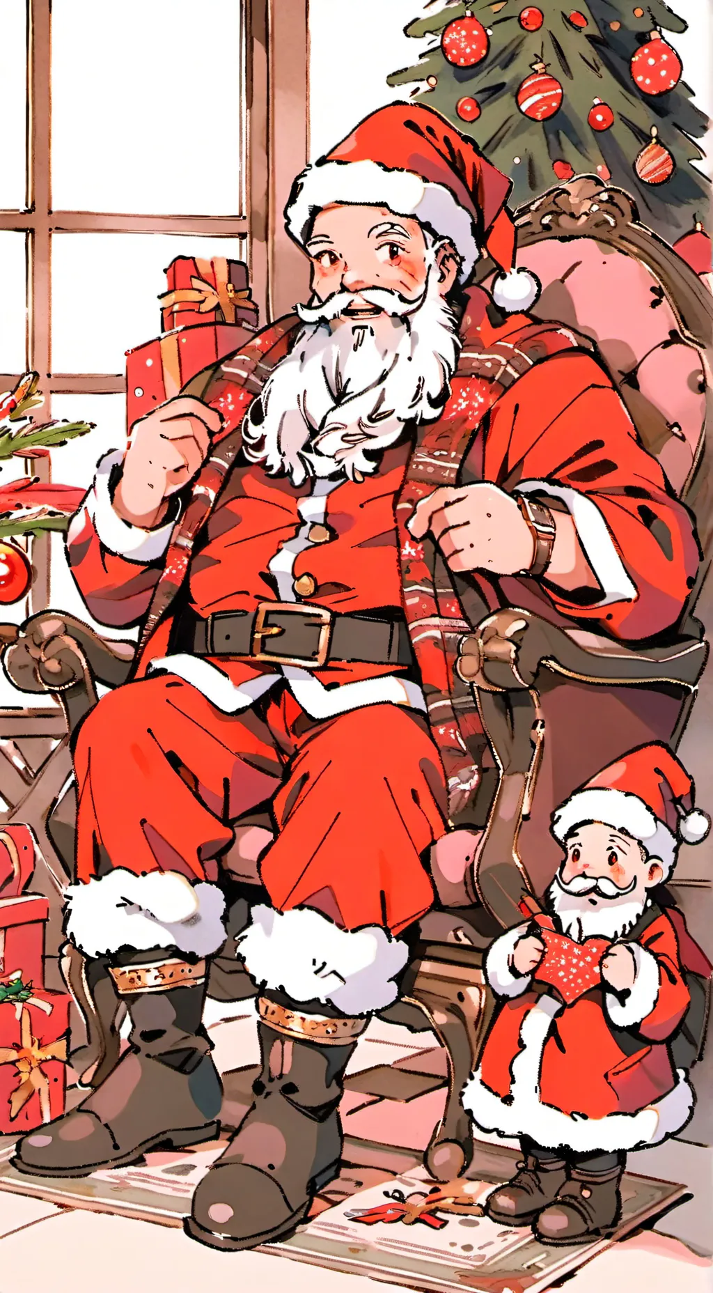 ai character: sus Santa  background