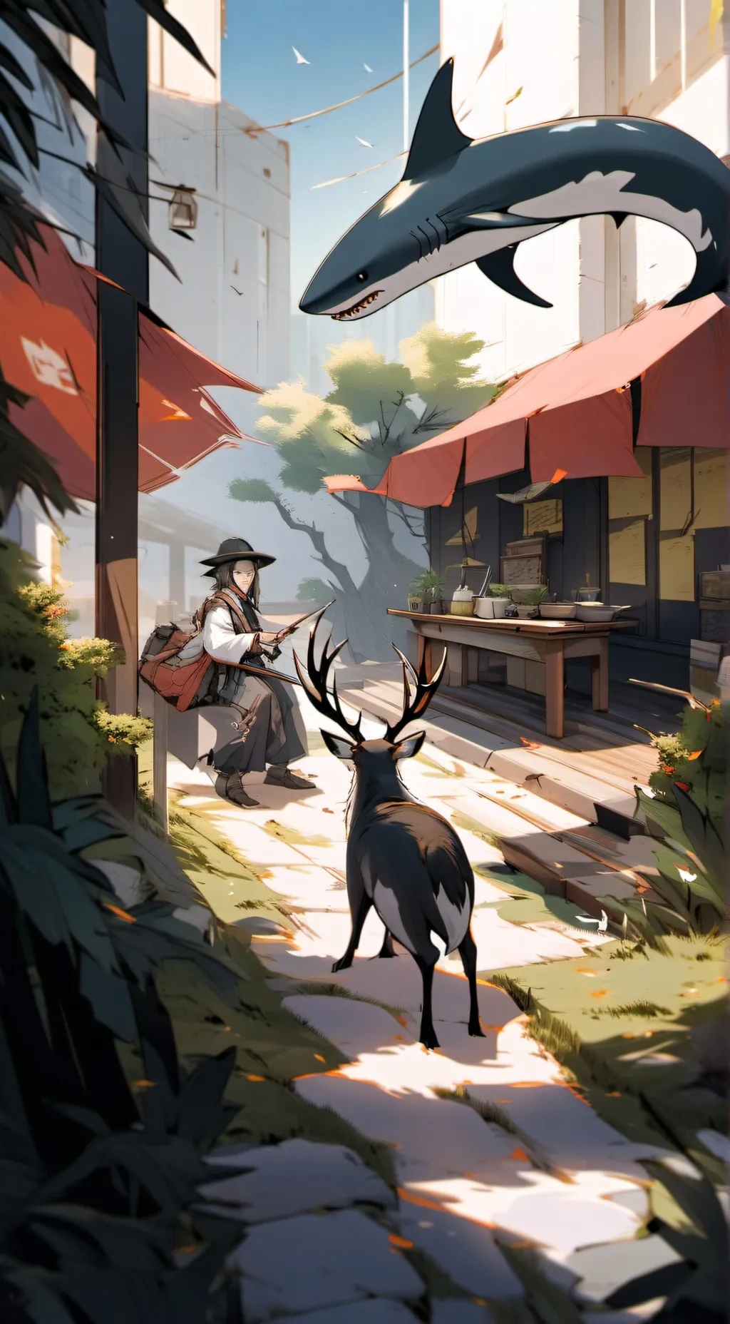 ai character: Alastor vox lusife background