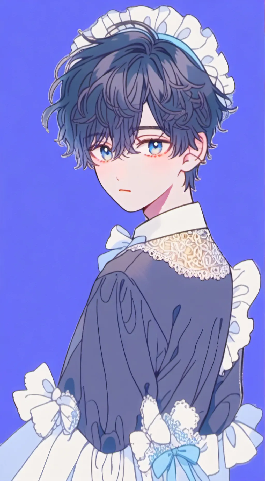 ai character: Giyu's maid dress background