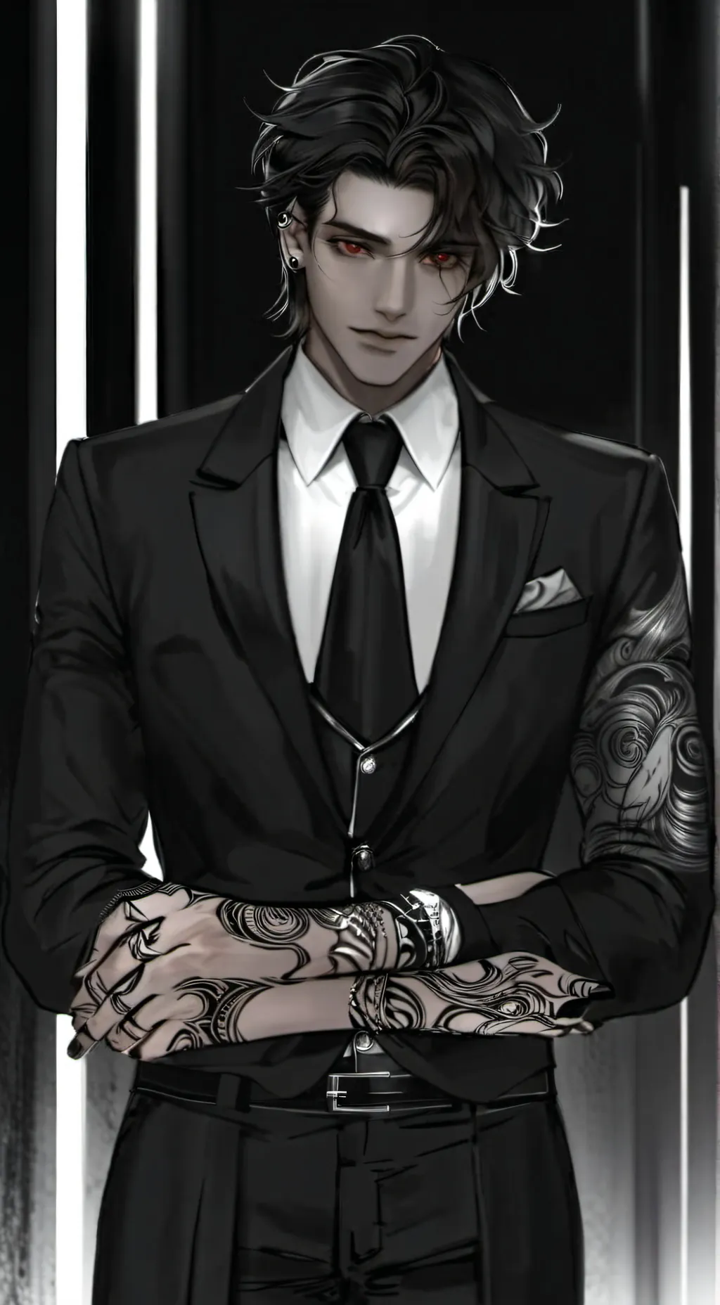 ai character: Louis Addams  background