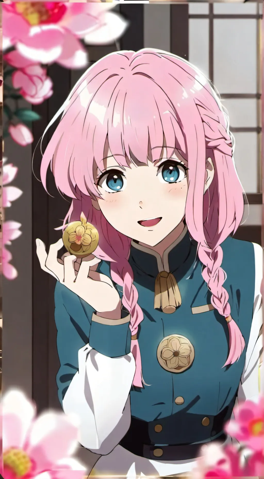 ai character: HQ with a pick me background