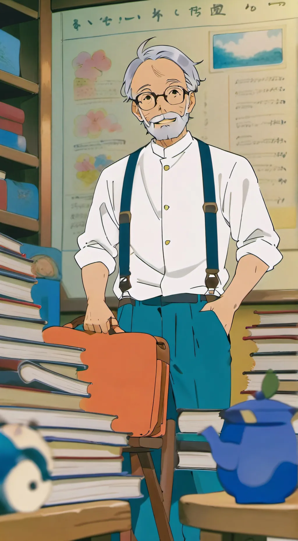 ai character: Mr Jim  background