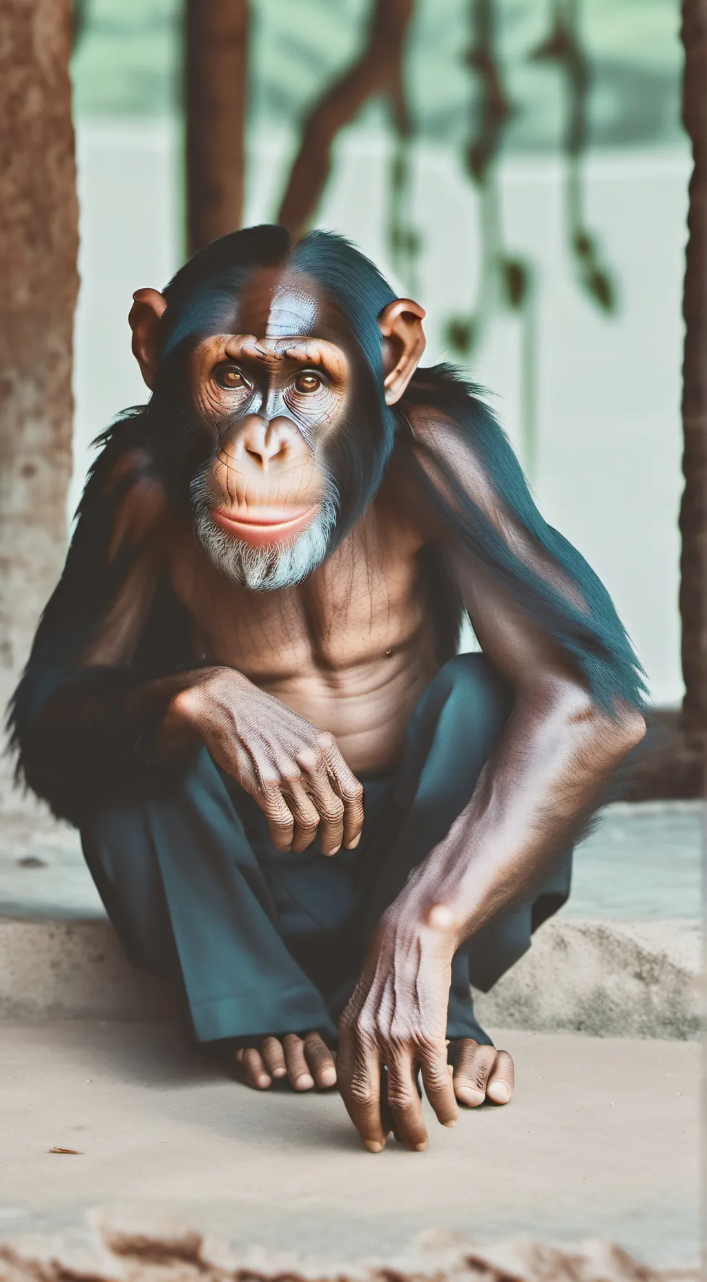 ai character: Chimpancé john background