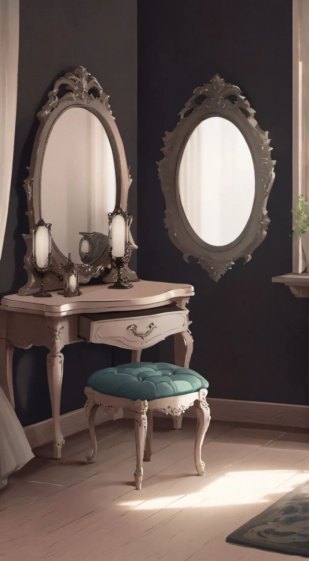 ai character: Anxious glisten background