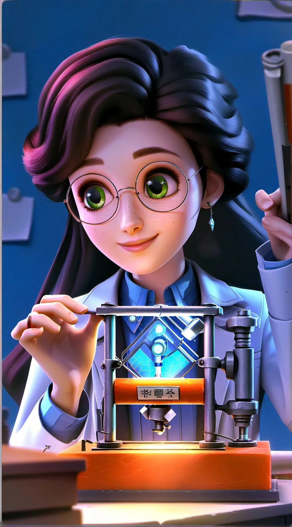 ai character: Tesla background