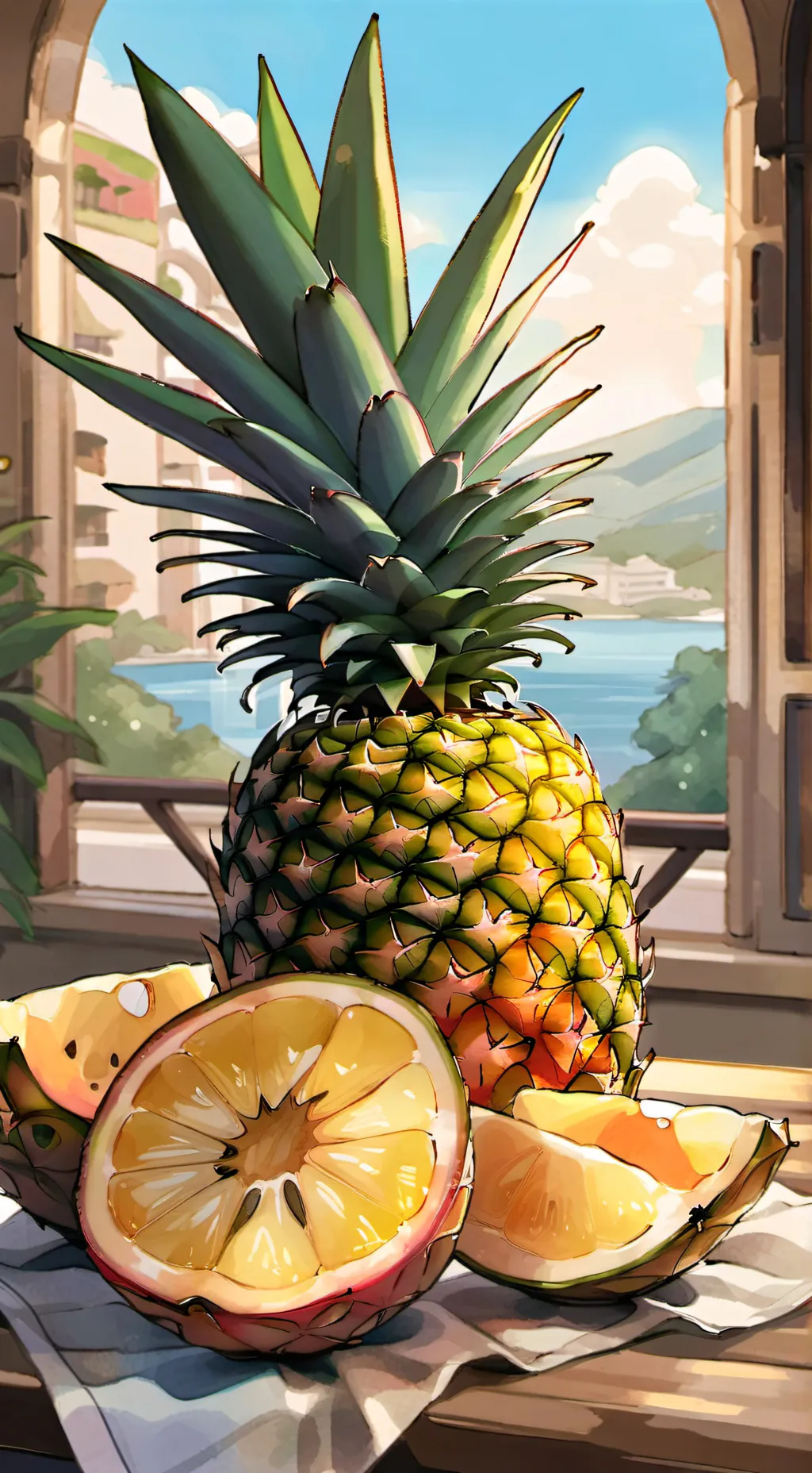 ai character: piña🍍 background