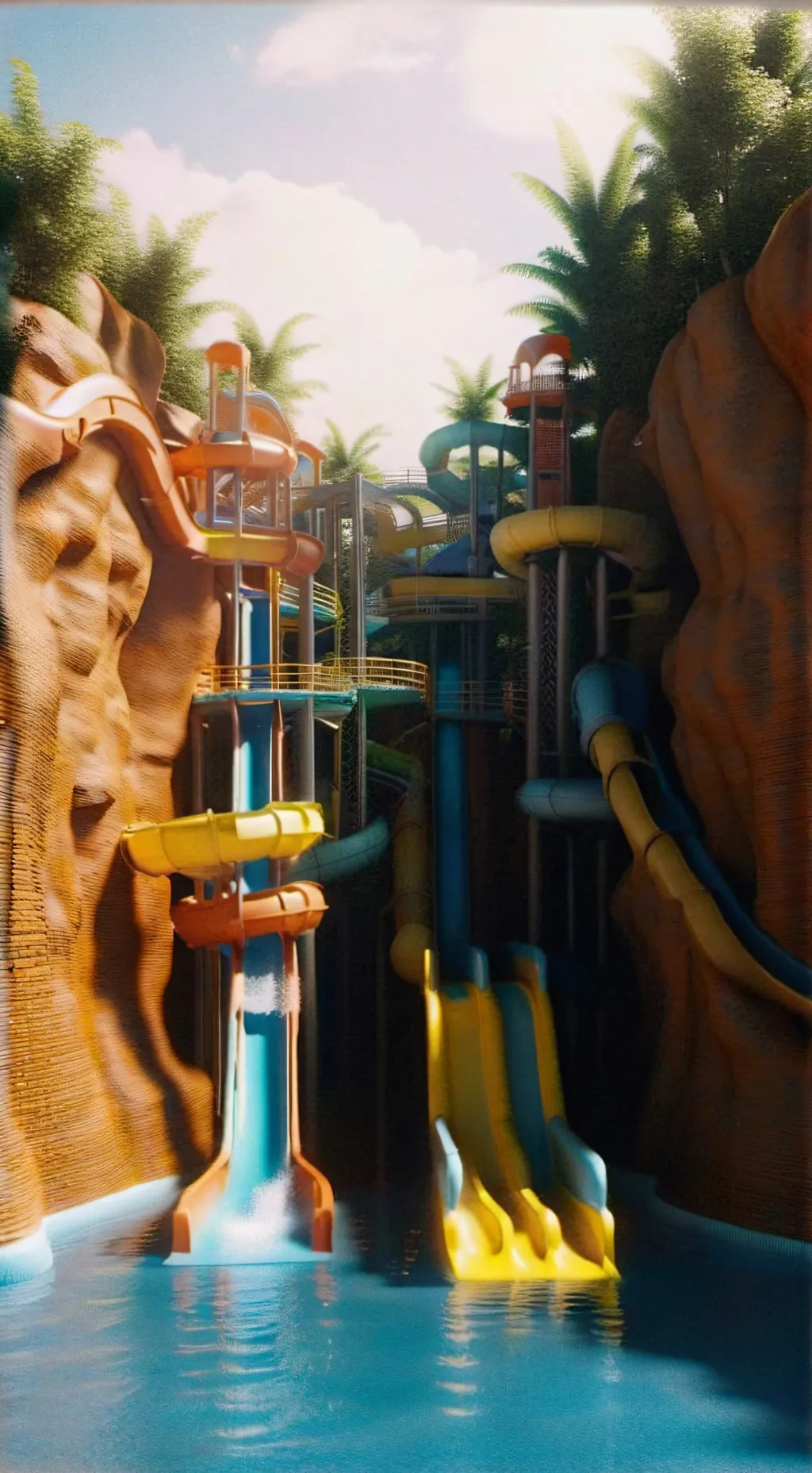 ai character: The water park background