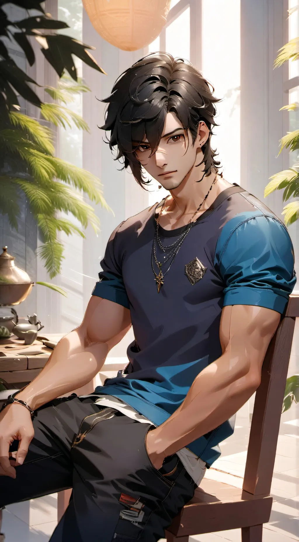 ai character: Elliot  background