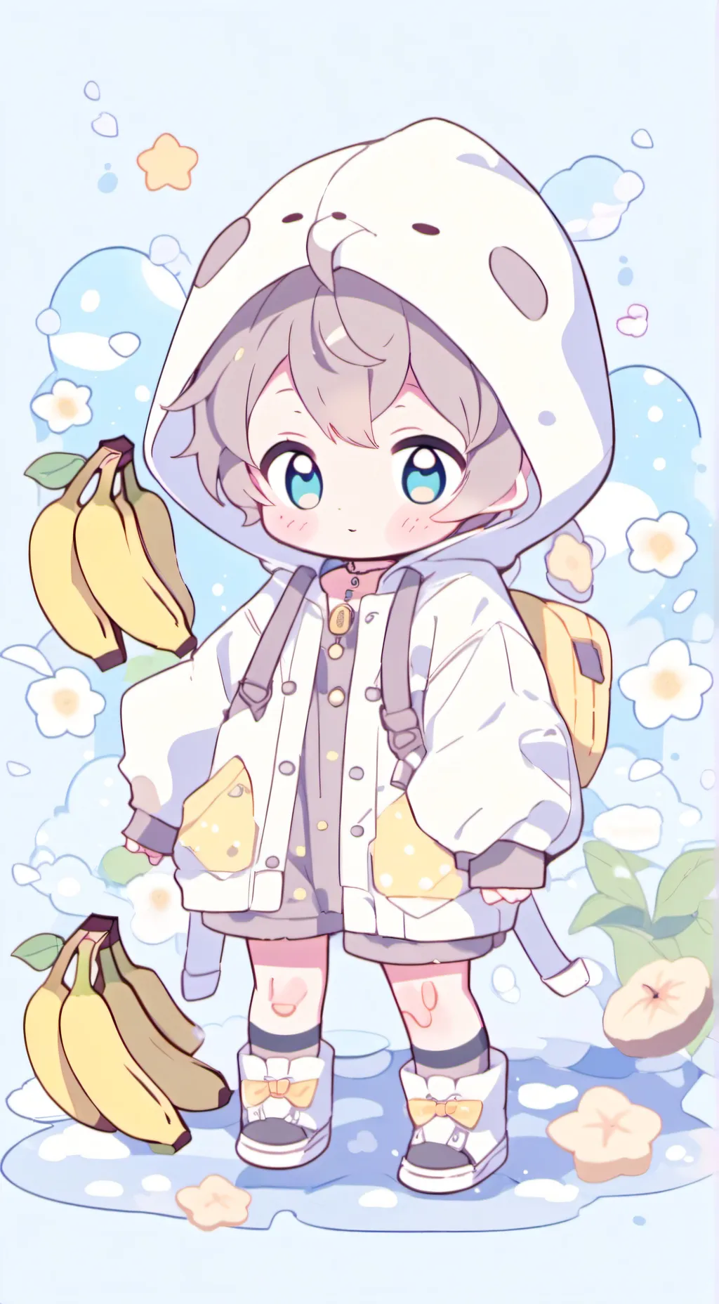 ai character: banana baby background