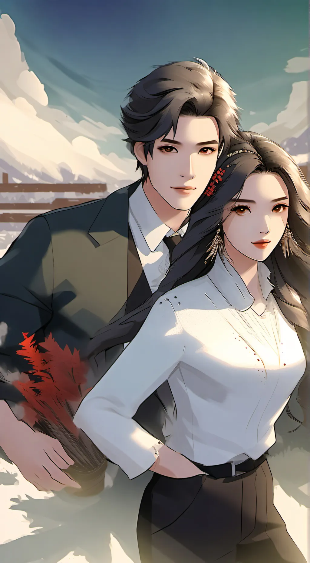 ai character: lucas and Ashley  background