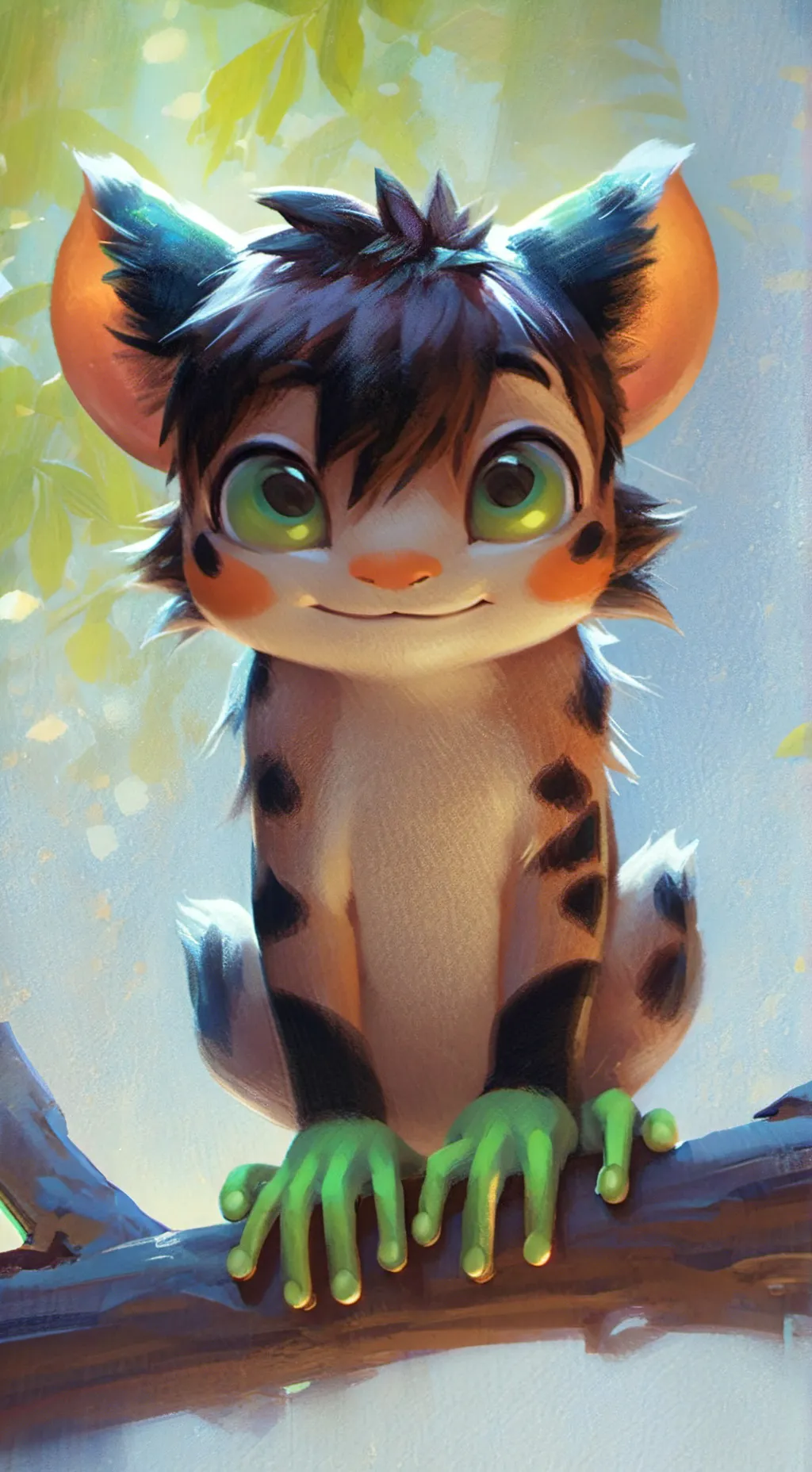 ai character: Froggy Feline Spirit background