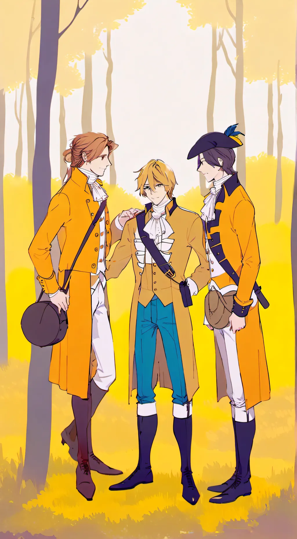 ai character: Three buddy trio background