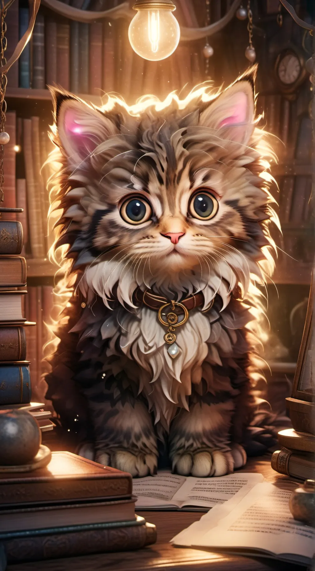 ai character: Whiskers McFluffington background