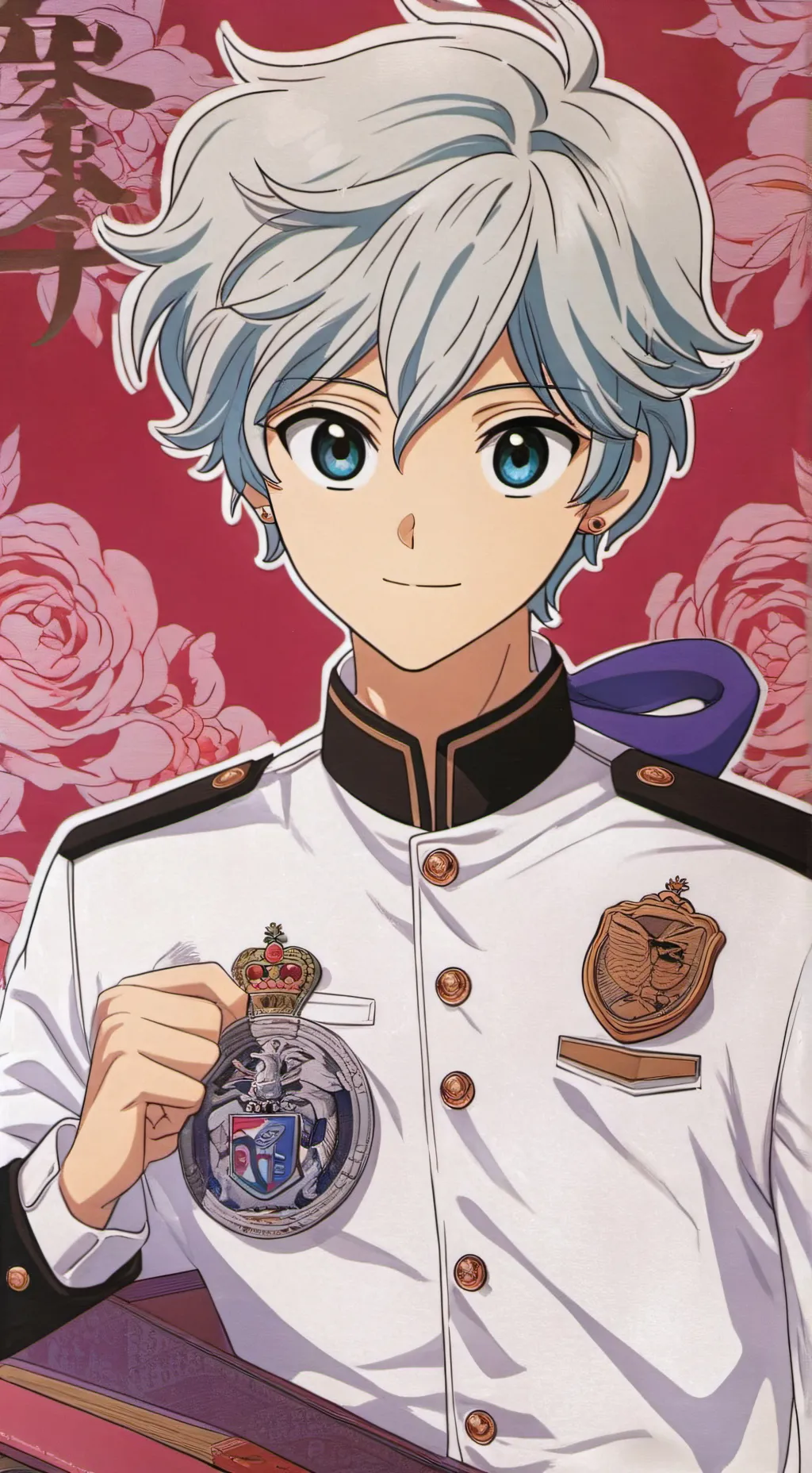 ai character: N Uzi J V y cyn background