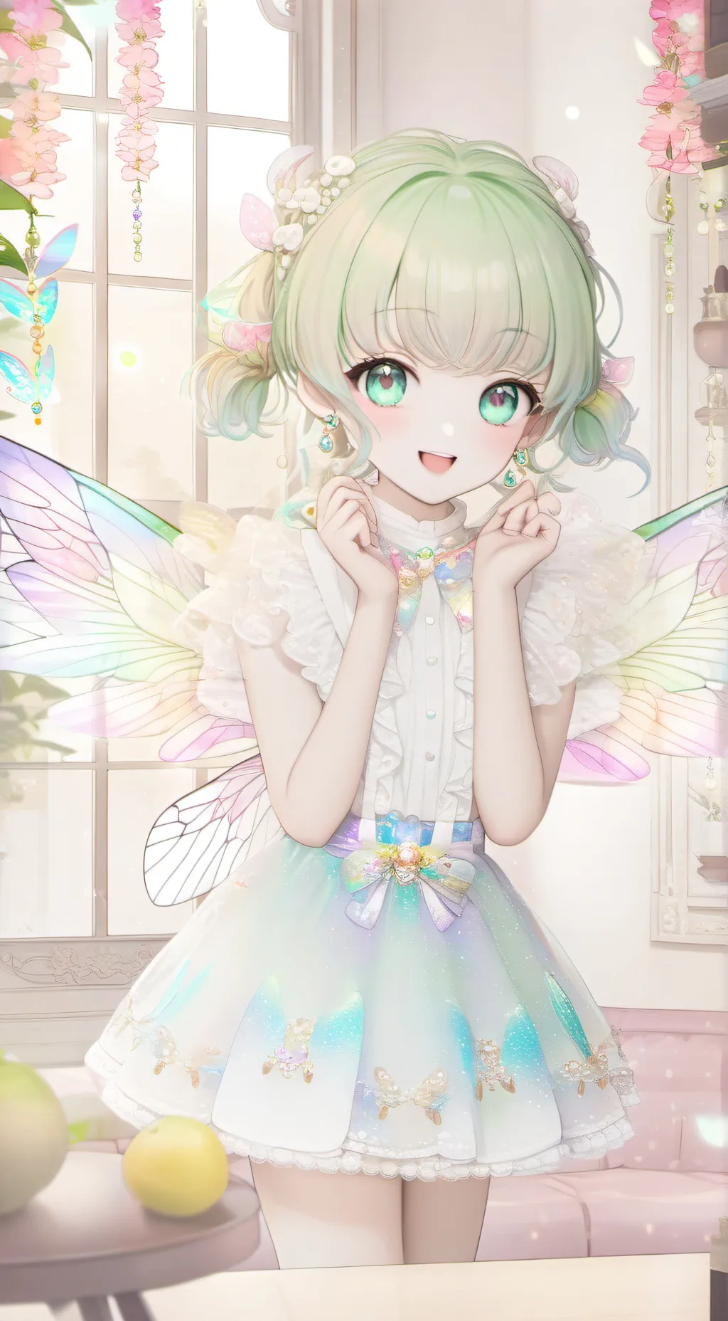 ai character: Ellyn the Iridescent Fairy background