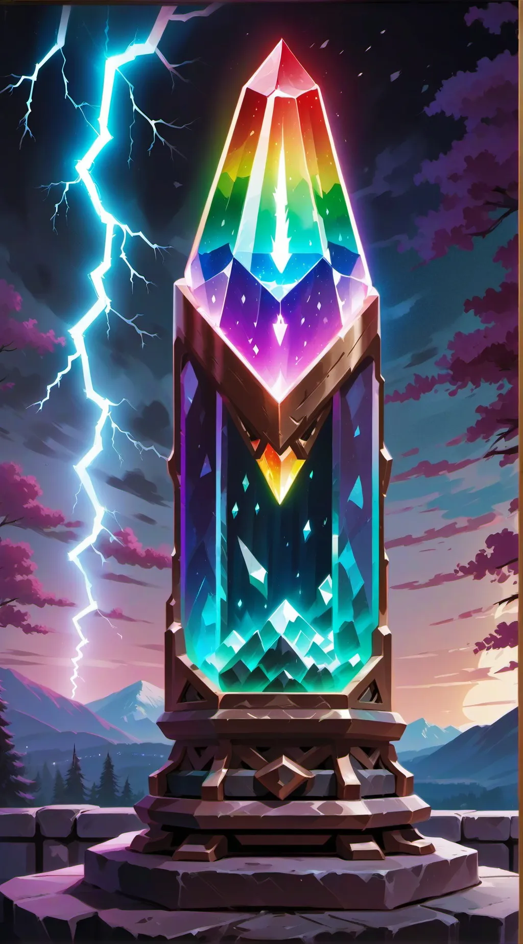 ai character: rainbow sigil  background