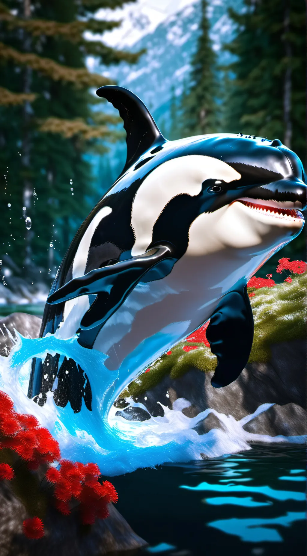 ai character: Seaworld but1orca background