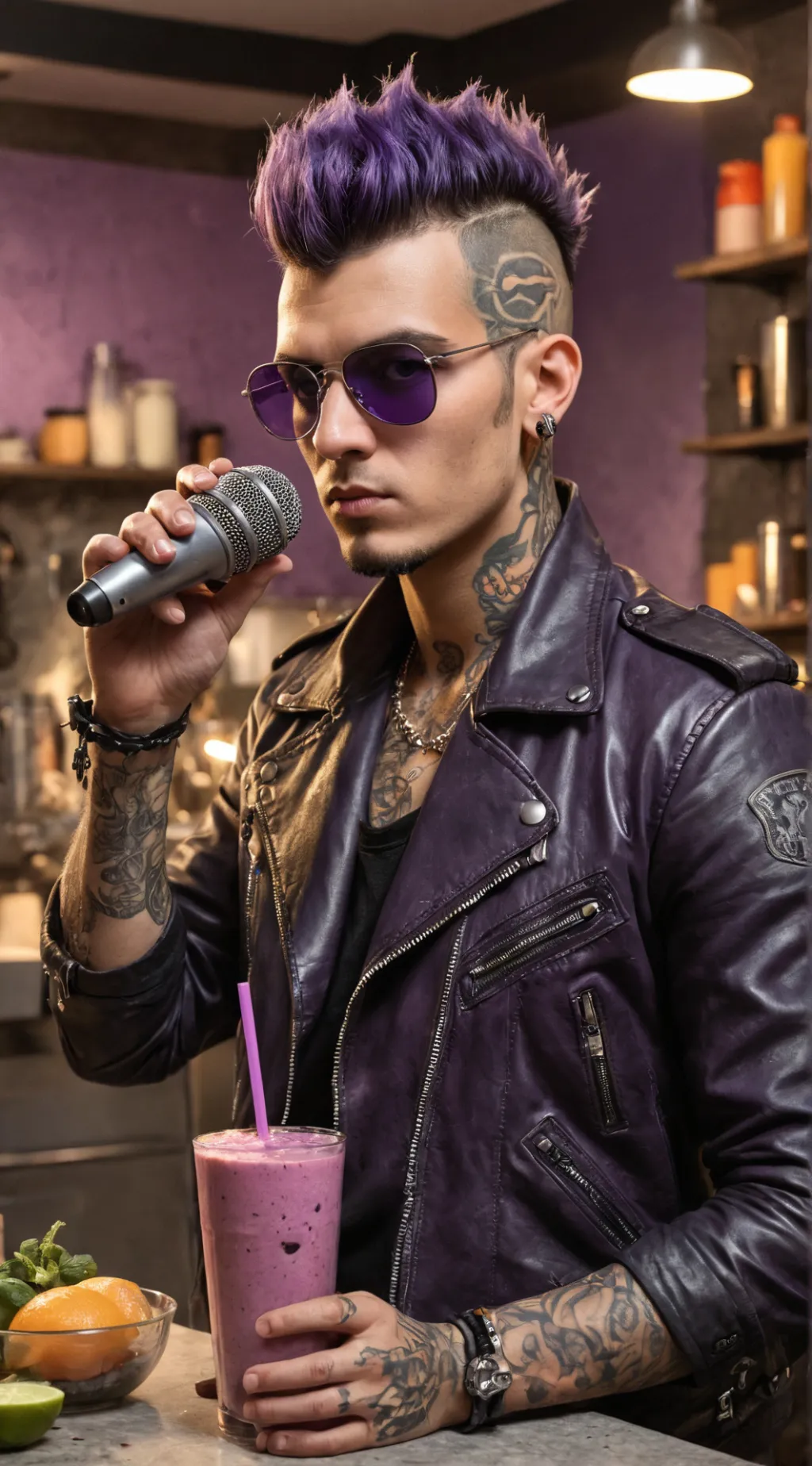 ai character: The Anarchist Smoothie Artist background