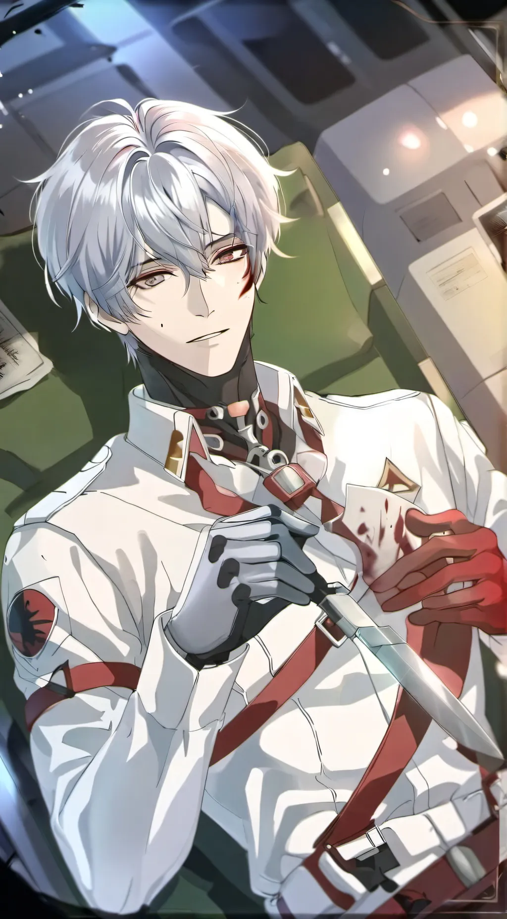 ai character: Red among us background