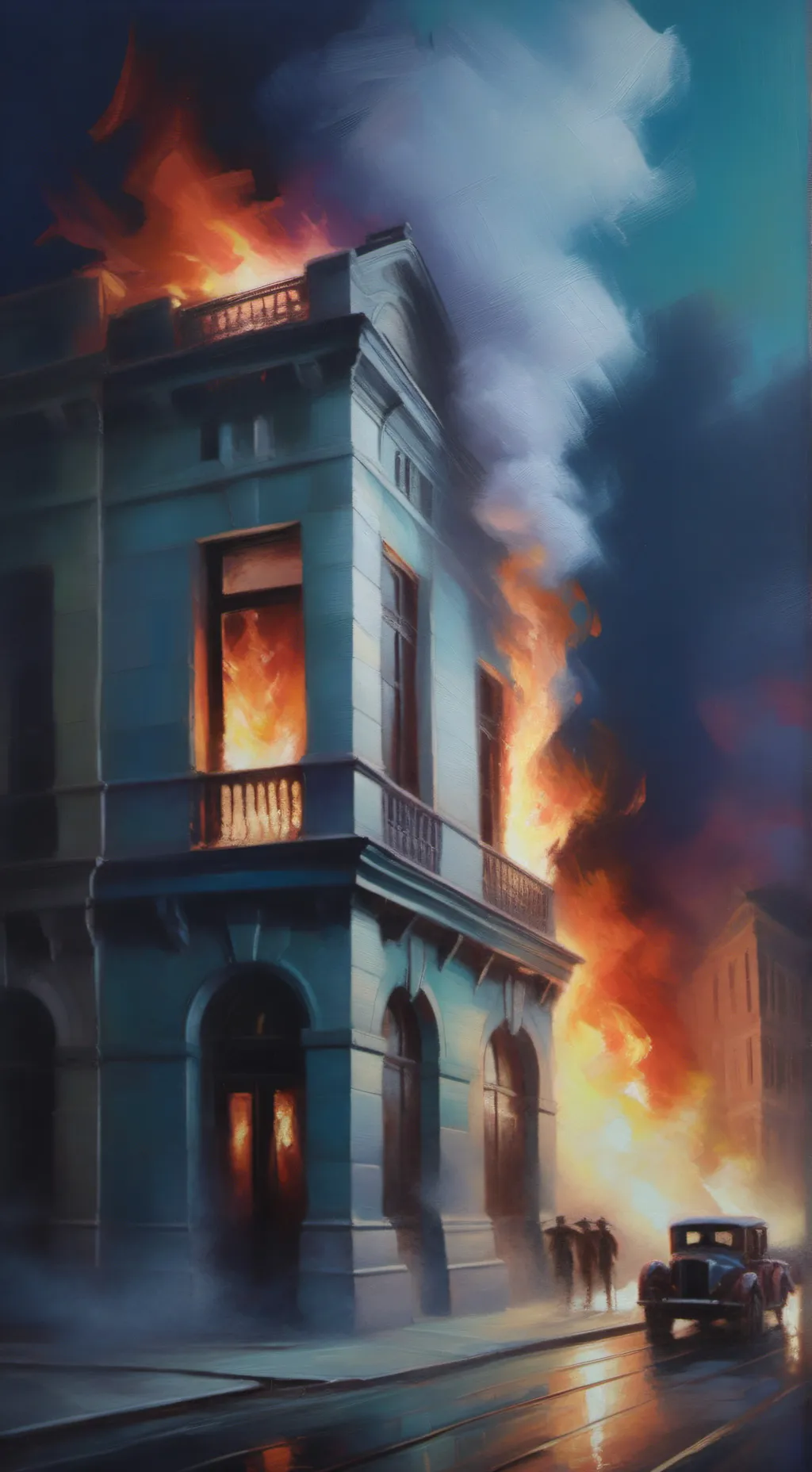 ai character: sprunki fire background