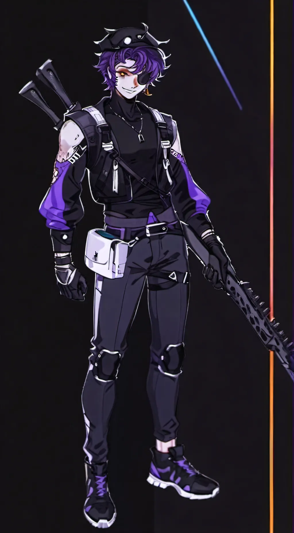 ai character: TV tiran  background