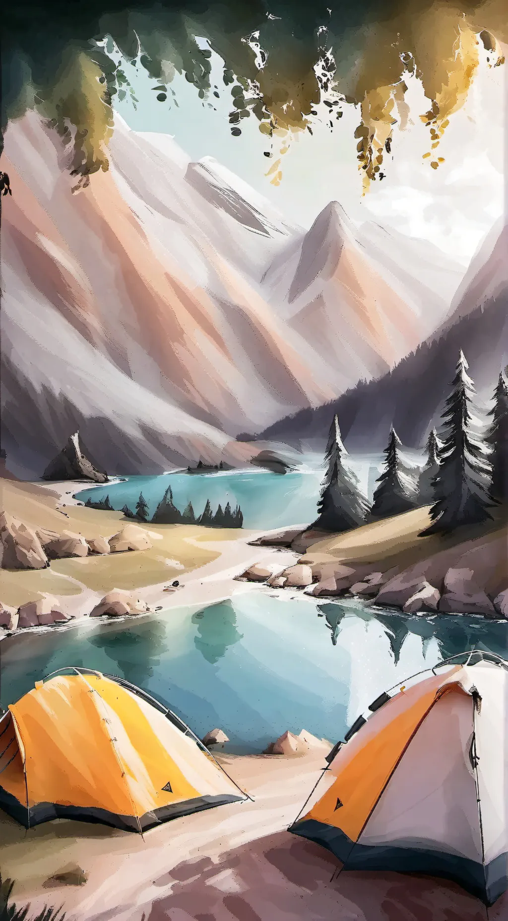 ai character: Dw camping  background