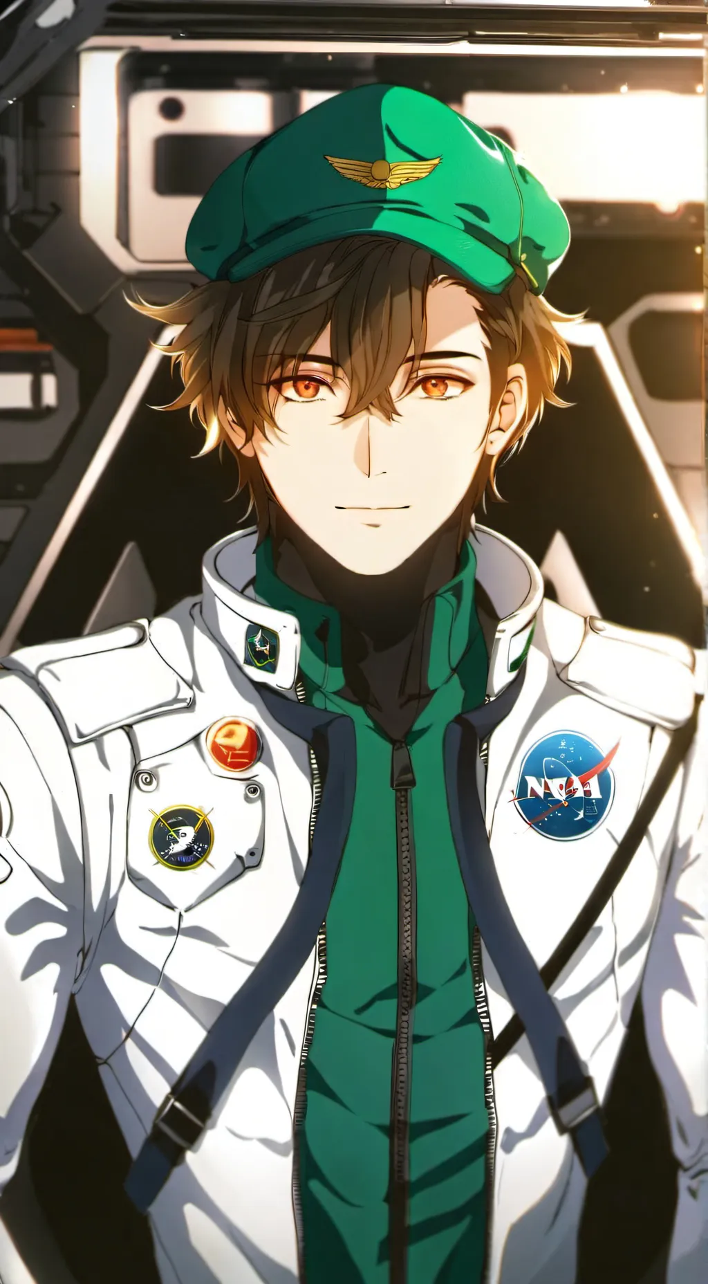 ai character: Green among us background