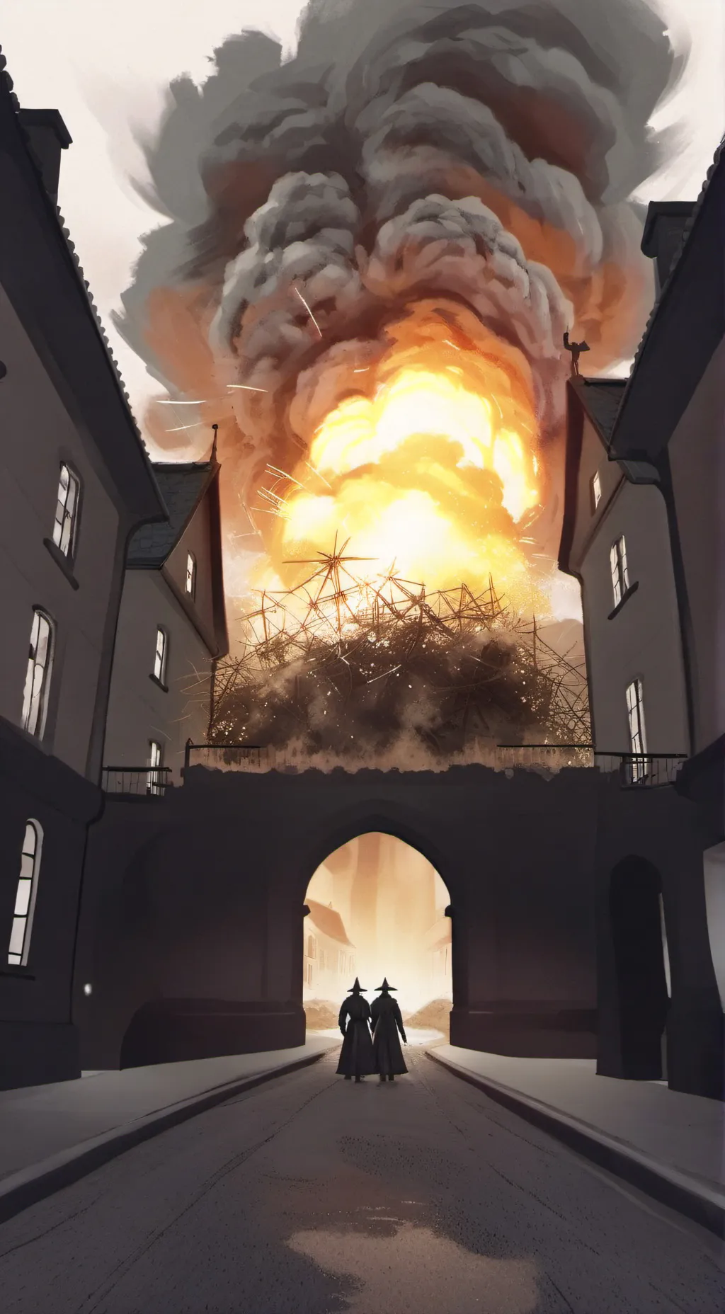 ai character: explosión nuclear background