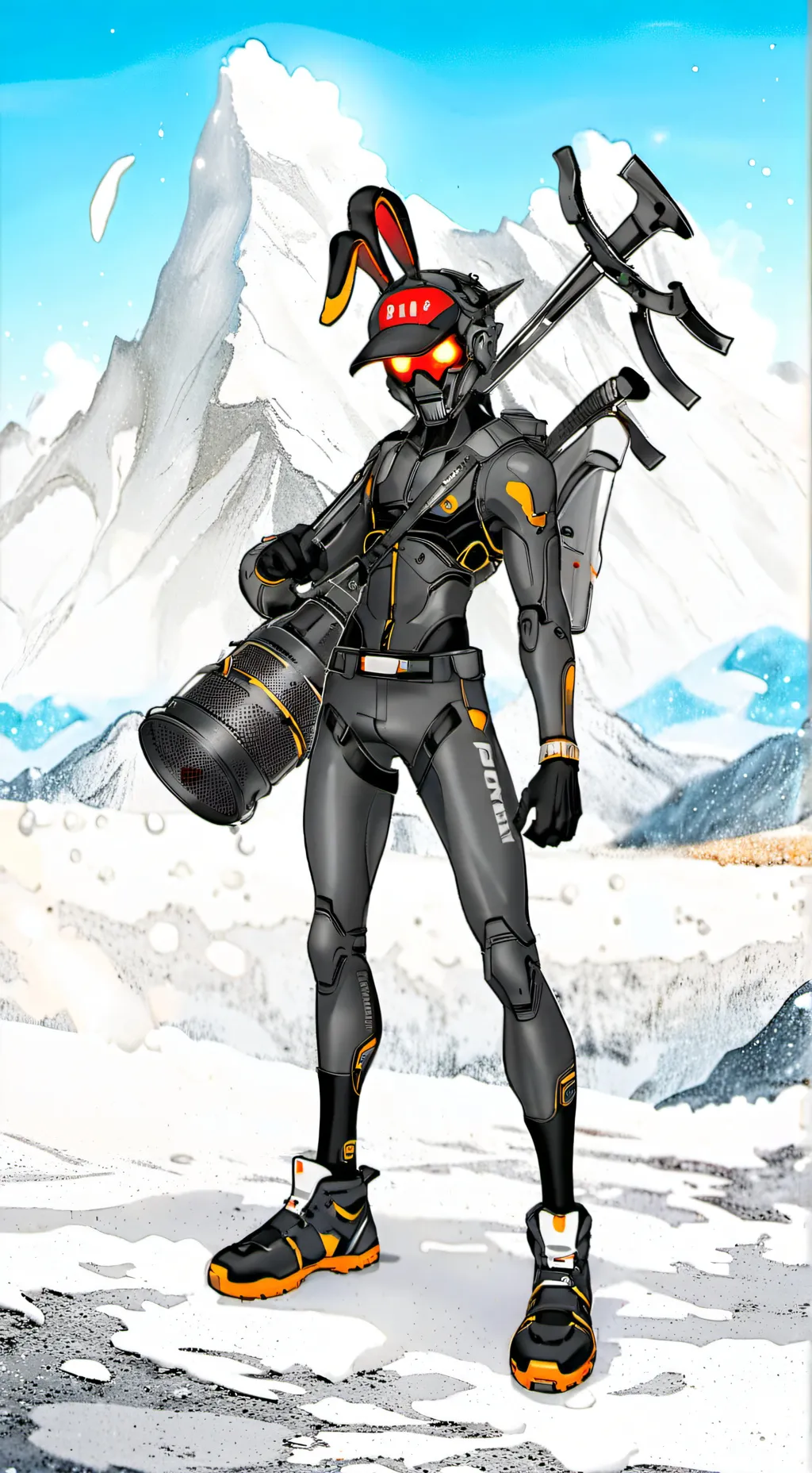 ai character: Titan speaker man  background