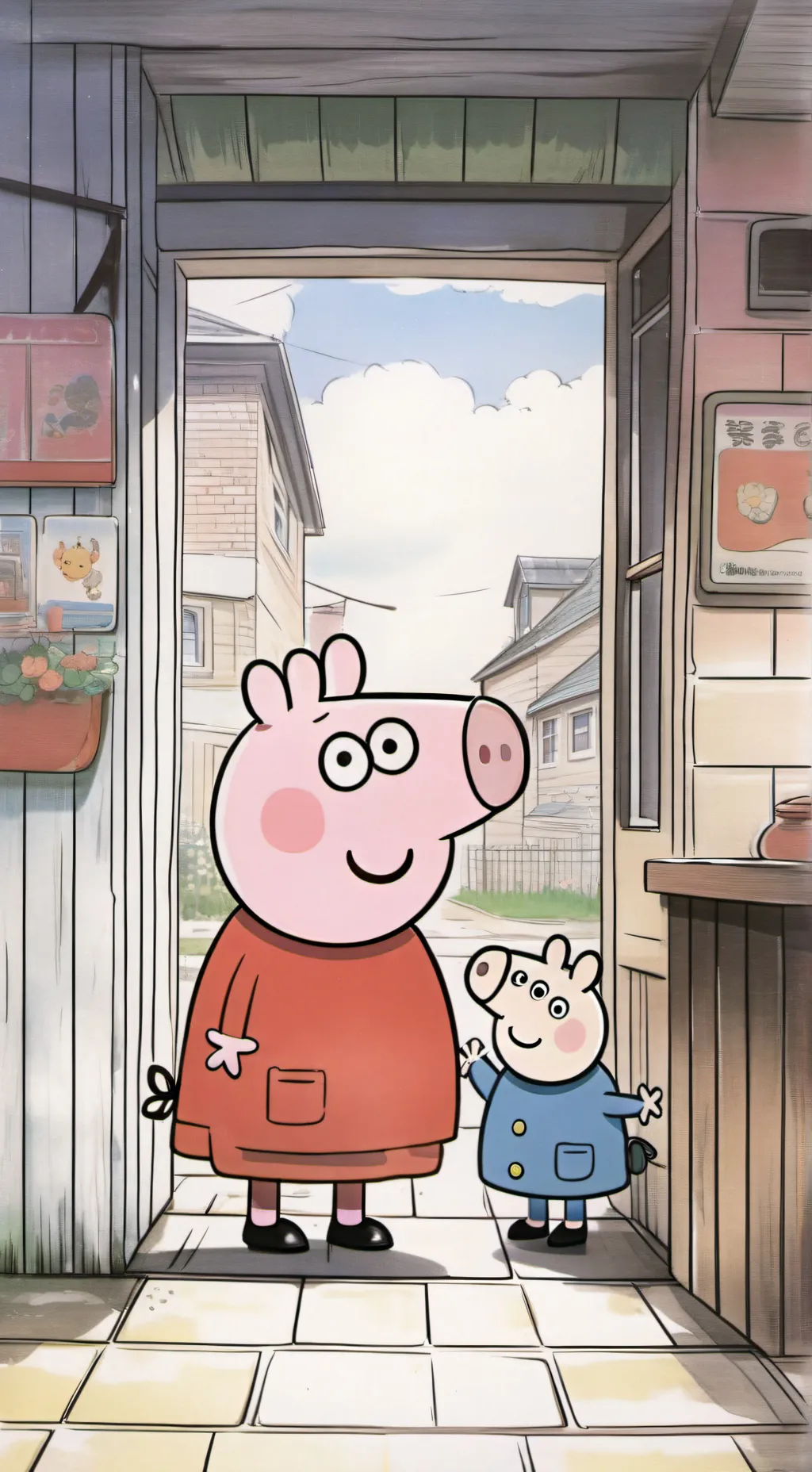 ai character: Peppa And George background