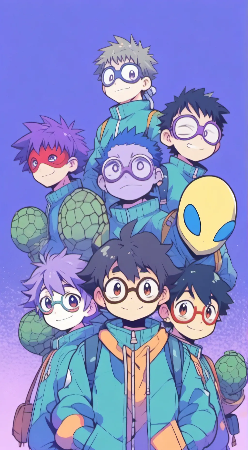 ai character: NinjaTurtles schol background