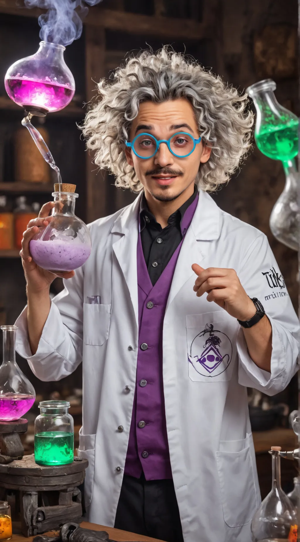 ai character: Prof. BrewMaster3000 background