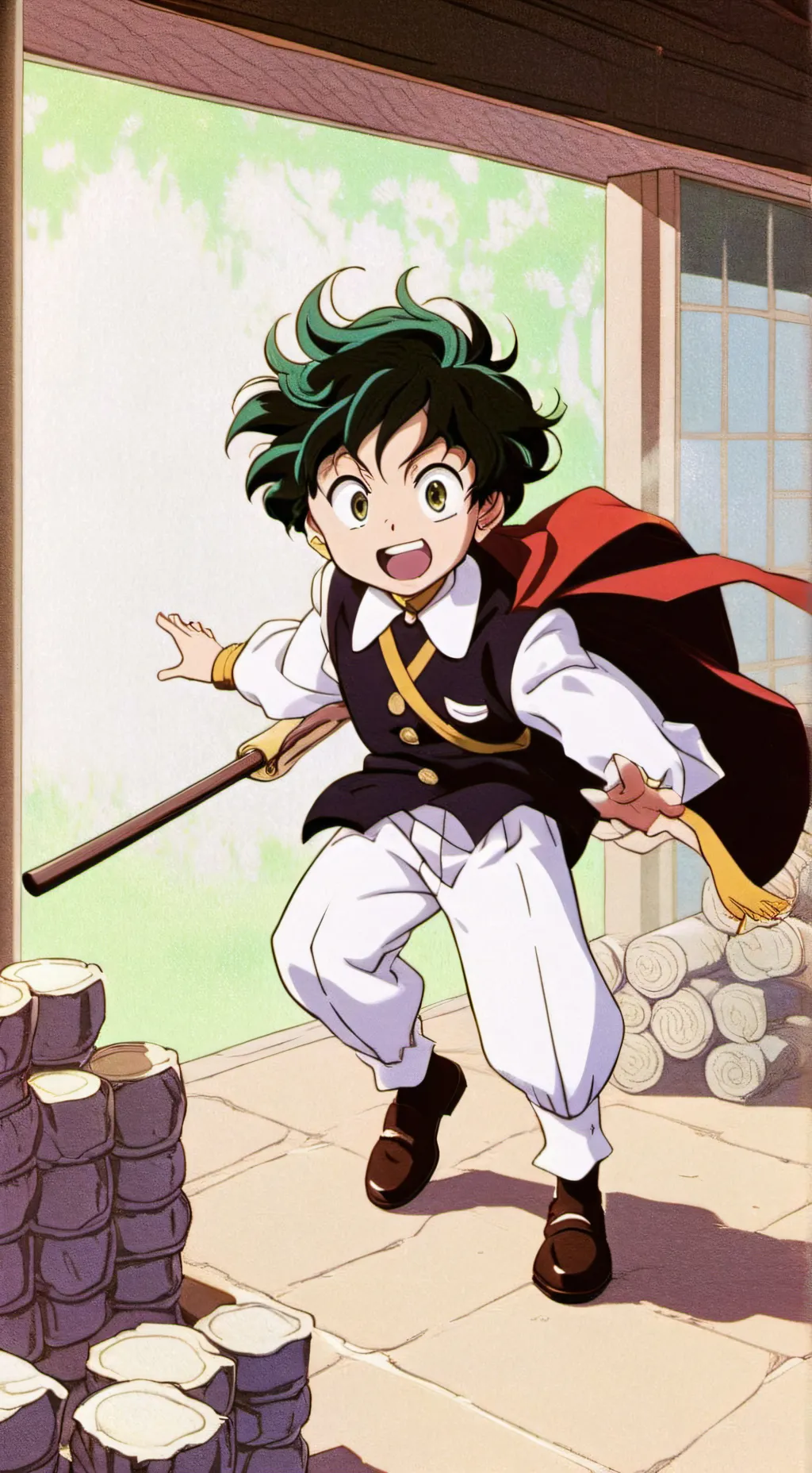 ai character: MHA Quirk Lab background