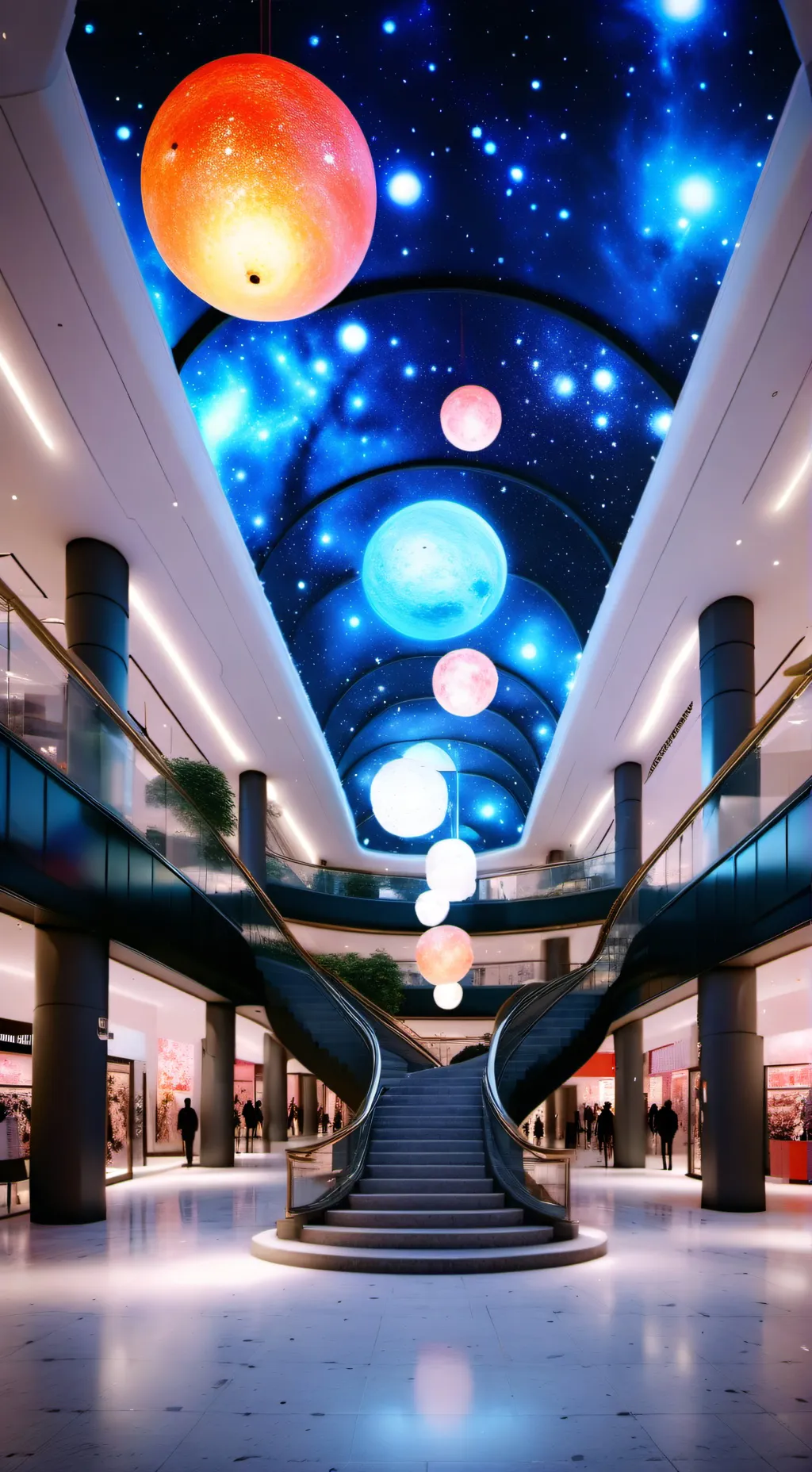 ai character: MHA at the mall! background