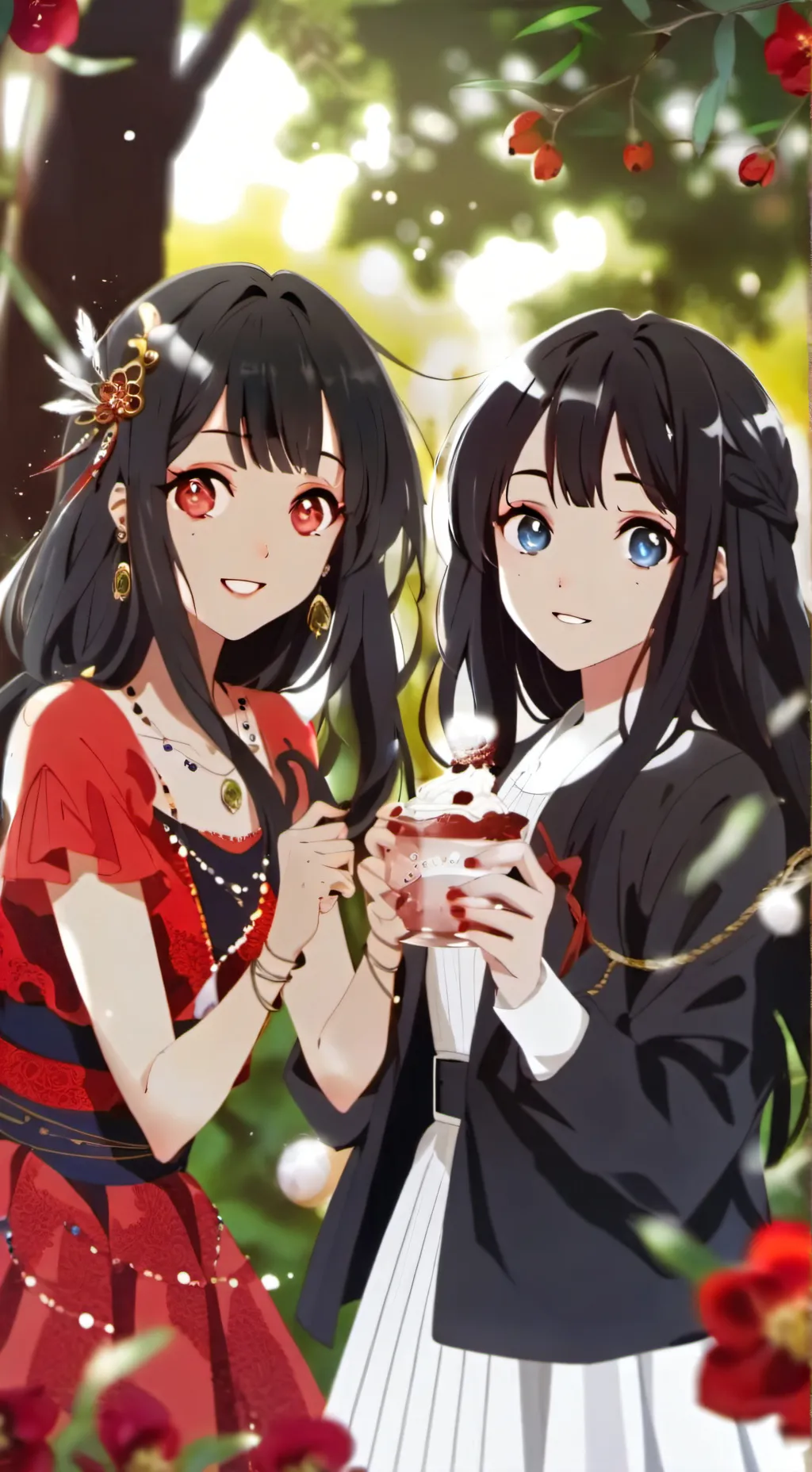 ai character: mejores amigas💜🩷🤨 background